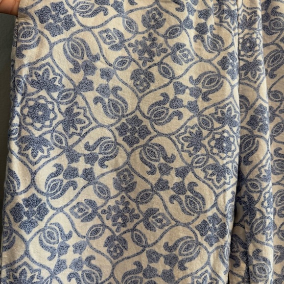 Soft Surroundings Patterned Wide-Leg Linen Pants Beach Coastal Resort M - Picture 4 of 8